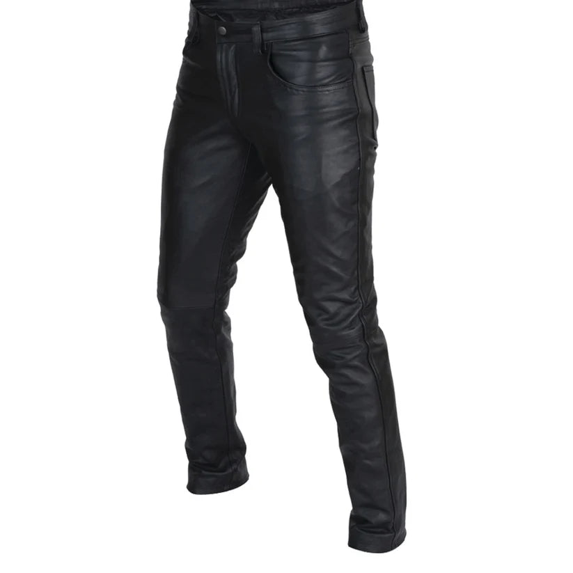 Black leather pants on a white background