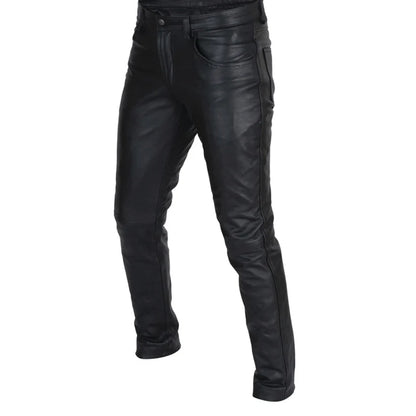 Black leather pants on a white background