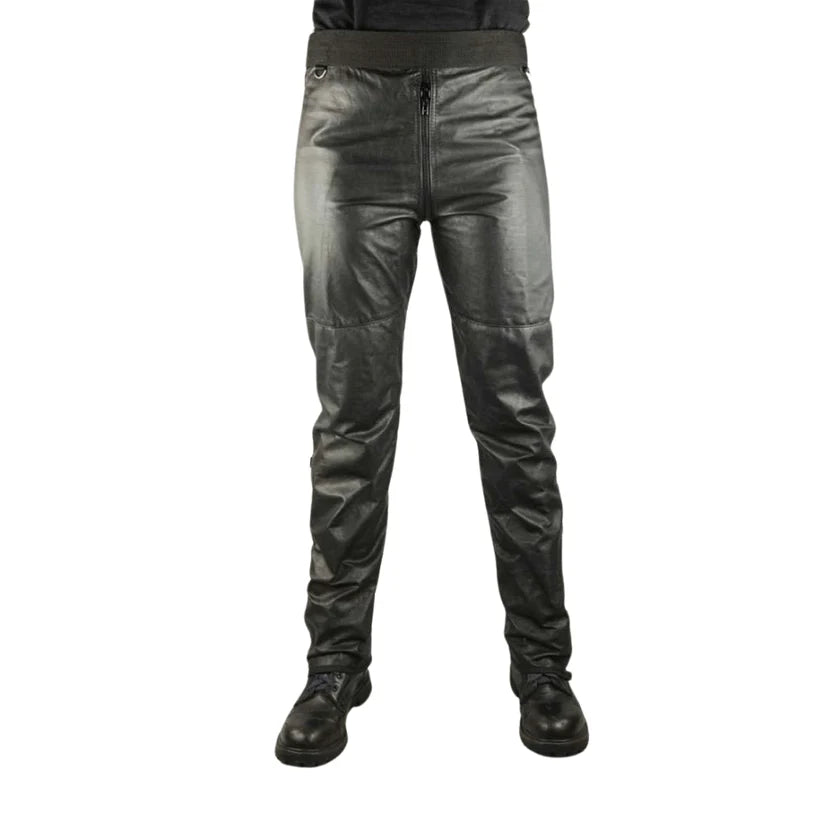 Black leather pants on a white background
