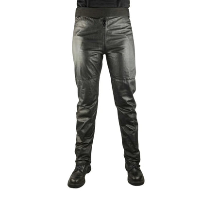 Black leather pants on a white background