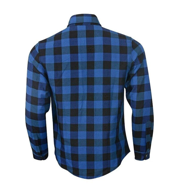 Blue Motorcycle Protective Aramid Lined Shirt