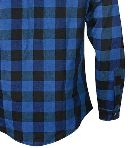 Blue Motorcycle Protective Aramid Lined Shirt