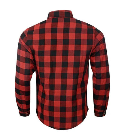 Red Motorcycle Protective Aramid Lined Shirt