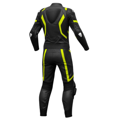 Neon Yellow Motorcycle Leather Race Suit