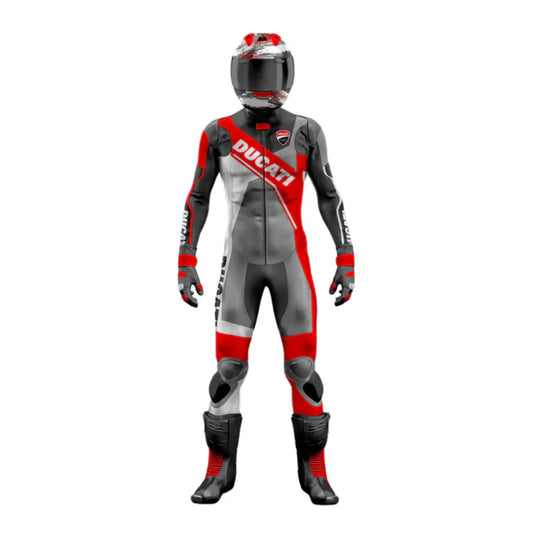 Red, Black & Gray Ducati Motorcycle Suit