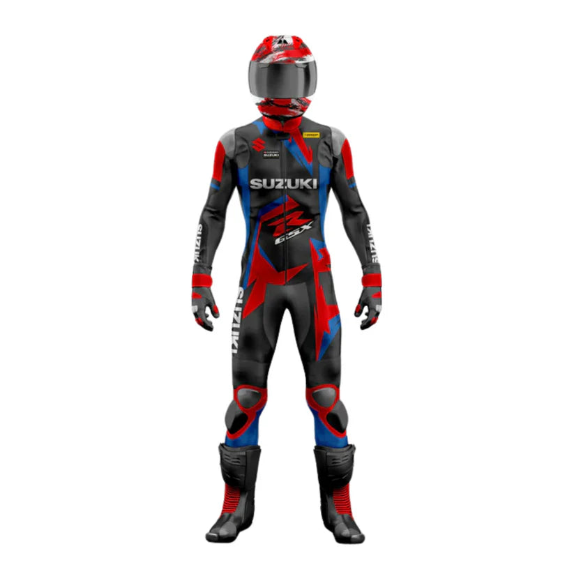 One X Red & Black Suzuki Motorbike Racing Leathers Suit