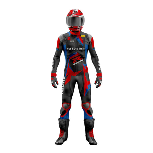 One X Red & Black Suzuki Motorbike Racing Leathers Suit