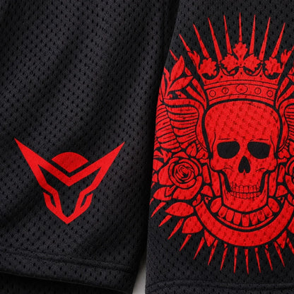 Onex Crimson Skull Black Mash Shorts