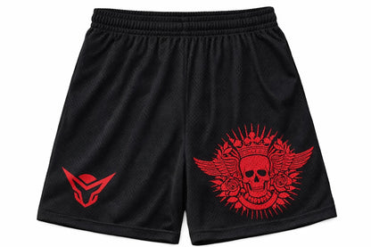 Onex Crimson Skull Black Mash Shorts