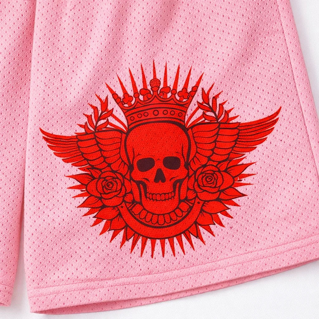Onex Crimson Skull Pink Shorts