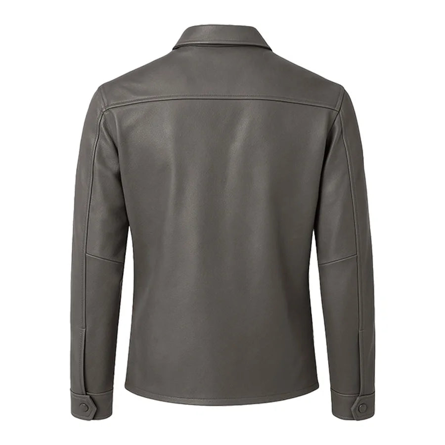 ForgeEdge V9__Asymmetric Leather Shirt Jacket