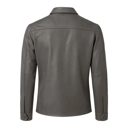 ForgeEdge V9__Asymmetric Leather Shirt Jacket