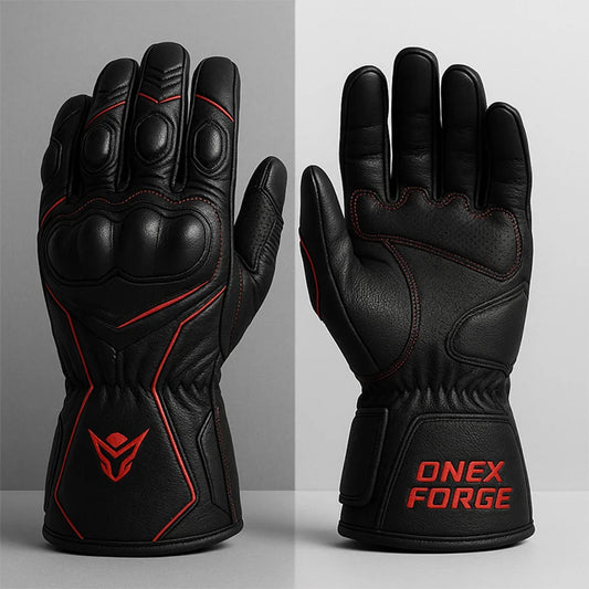 Ghost Phantom Red Black Gloves