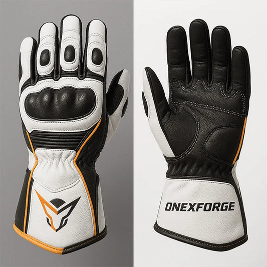 Ghost Phantom Black White Orange Gloves