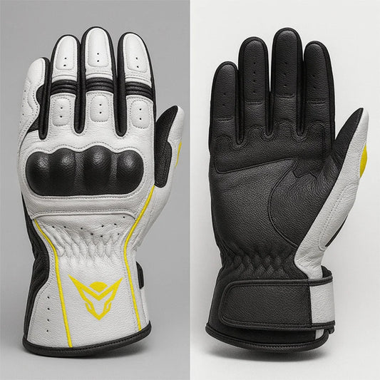 Ghost Phantom White Black Yellow Printing Gloves