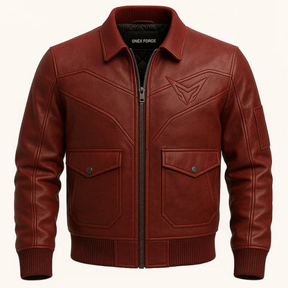 Ironclad Burgundy Red Bomber Jacket