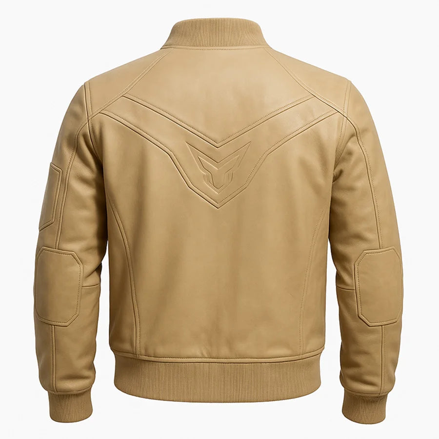 The Ironclad Sand Beige Bomber Jacket