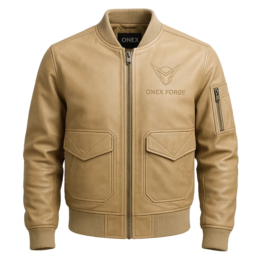The Ironclad Sand Beige Bomber Jacket