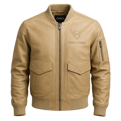 The Ironclad Sand Beige Bomber Jacket