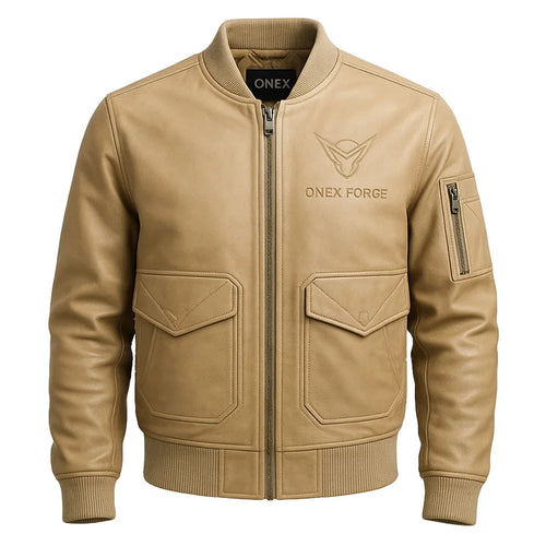 The Ironclad Sand Beige Bomber Jacket
