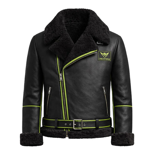 Blackout Neon Shearling Fur Jacket