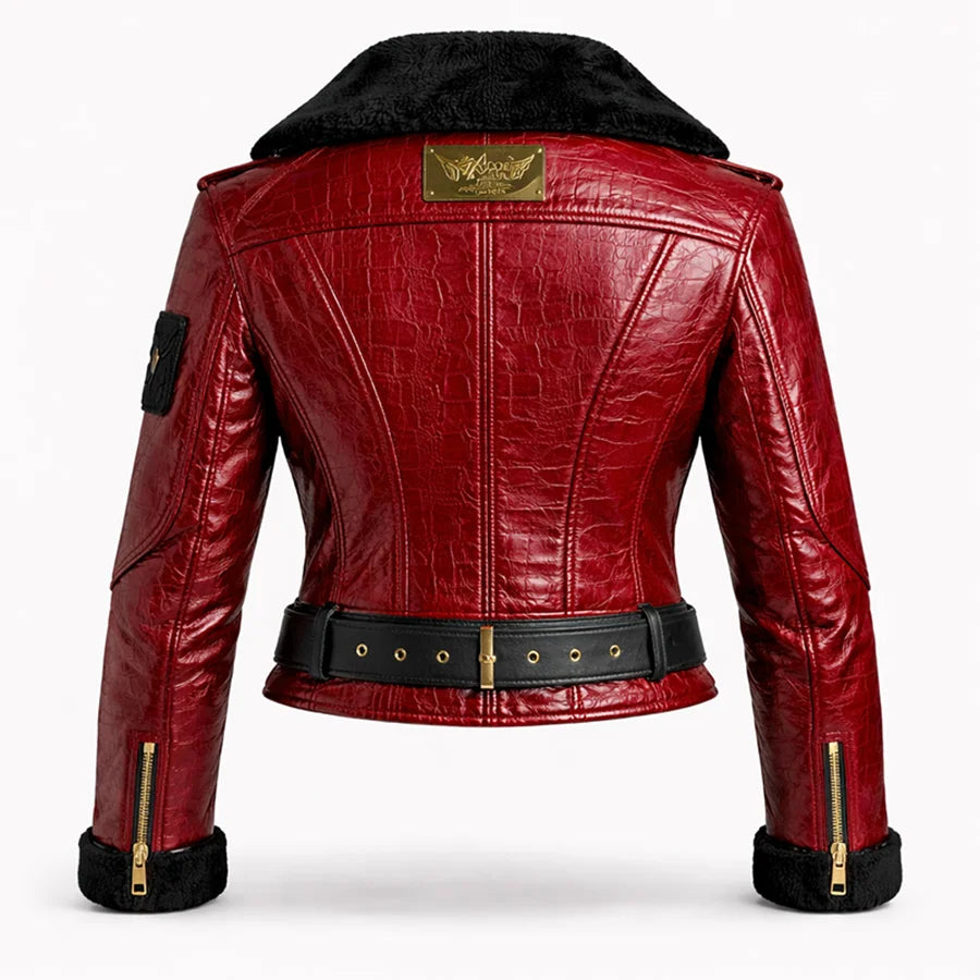 Crimson Armor Fur Jacket