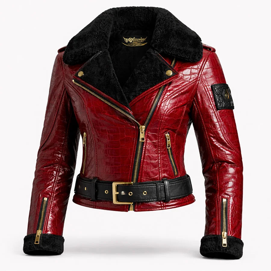 Crimson Armor Fur Jacket