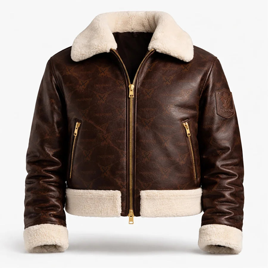 Monogram Signature Bomber Fur Jacket