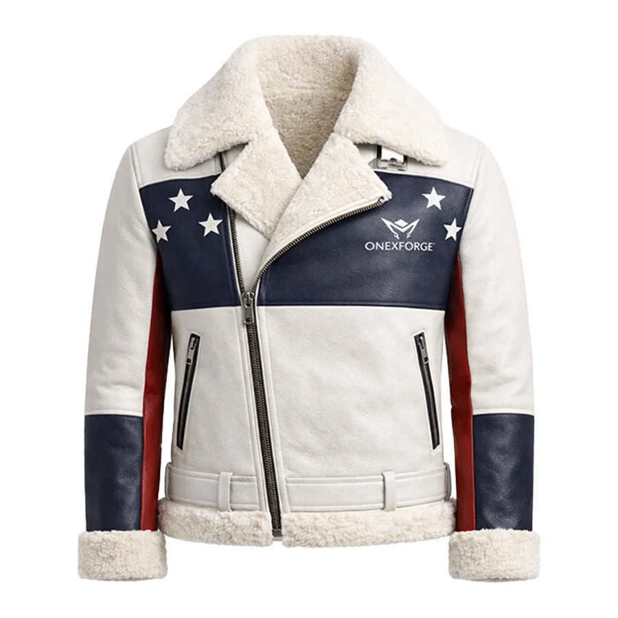 Stars USA Flag Fur Jacket