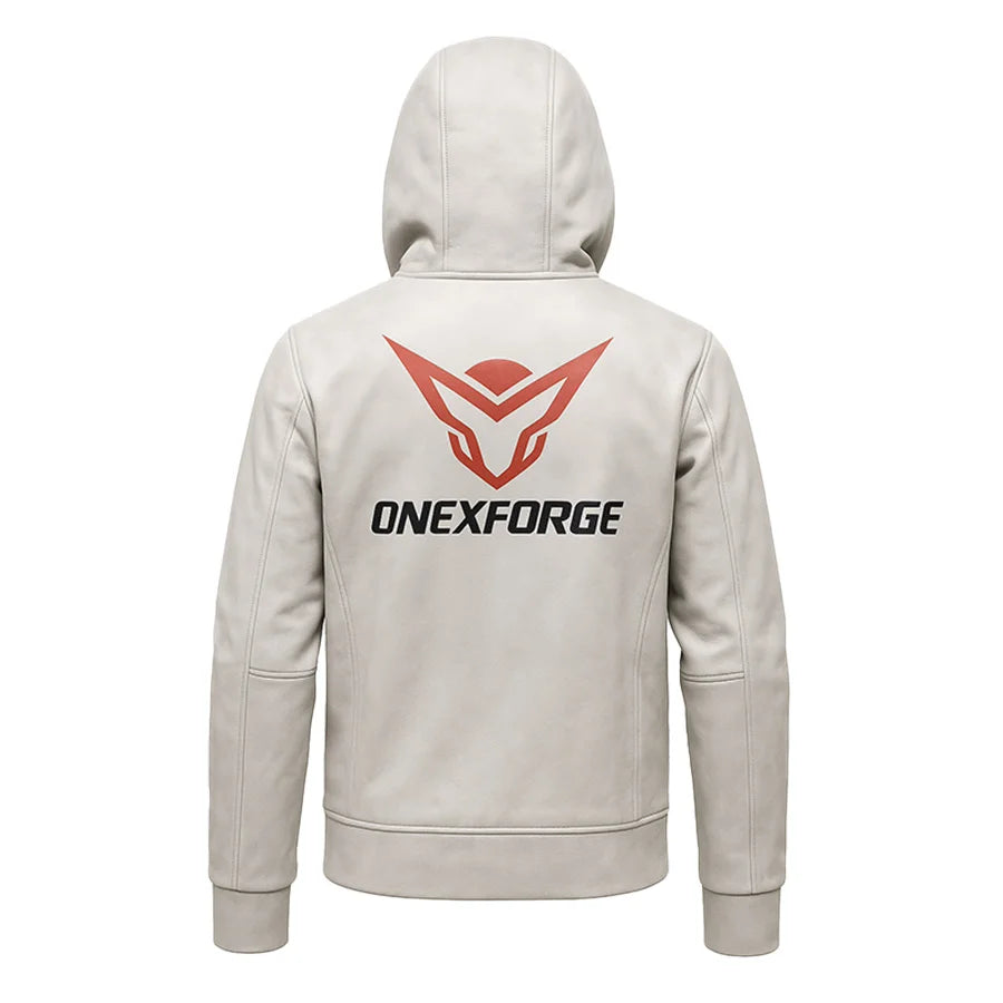 Arctic Halo Leather Hoodie