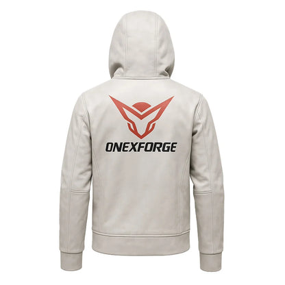 Arctic Halo Leather Hoodie