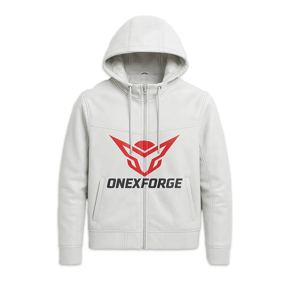 Arctic Halo Leather Hoodie