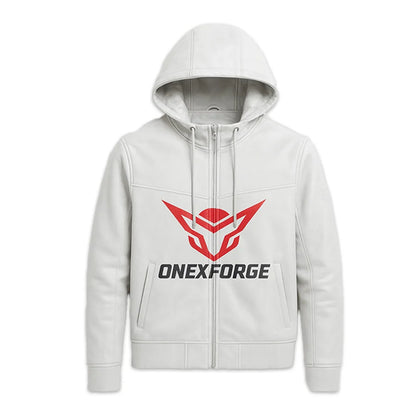 Arctic Halo Leather Hoodie