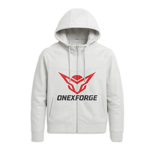 Arctic Halo Leather Hoodie