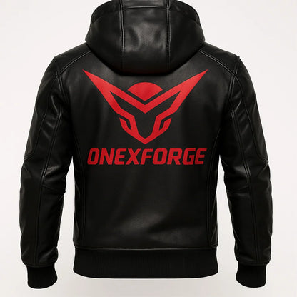 Obsidian Flux Leather Hoodie
