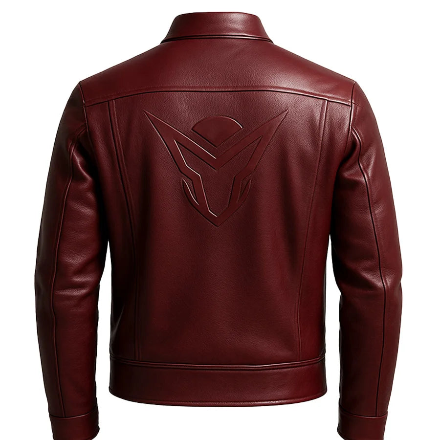 Crimson Apex Leather Shirt