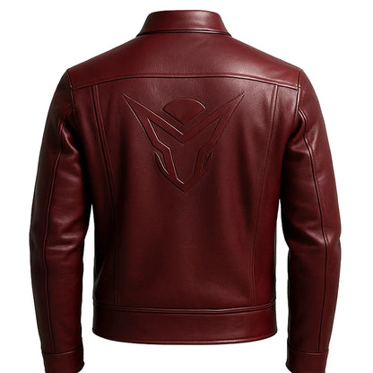 Crimson Apex Leather Shirt