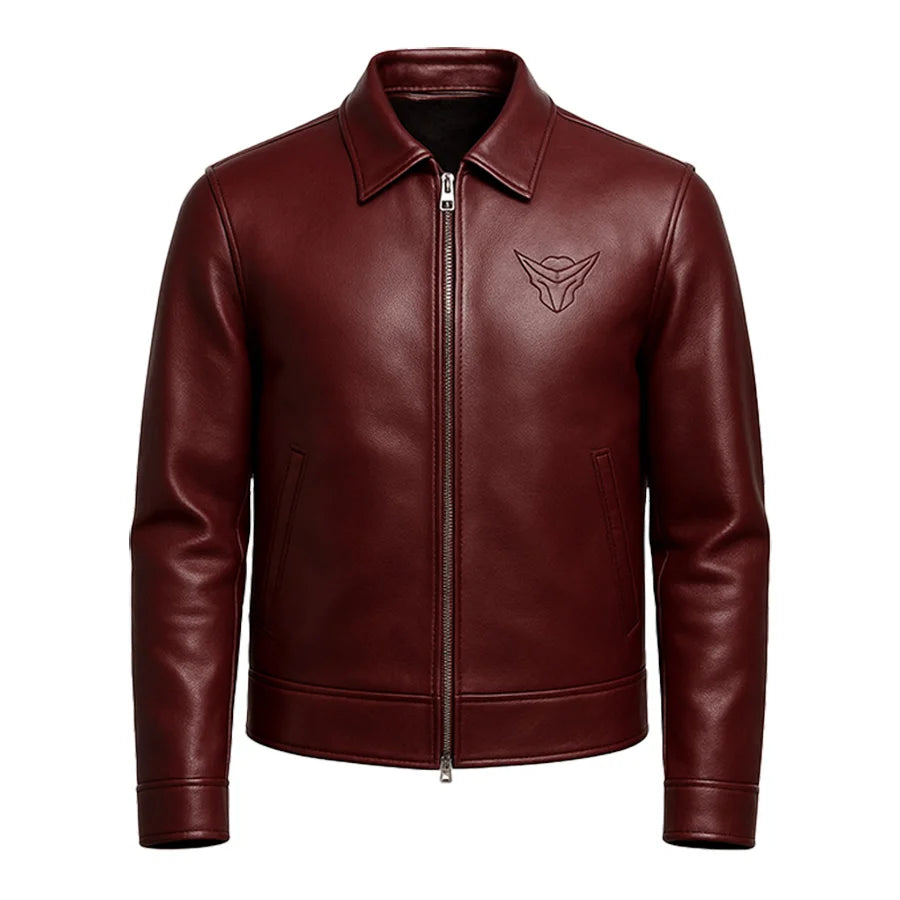 Crimson Apex Leather Shirt