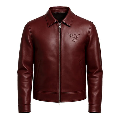 Crimson Apex Leather Shirt