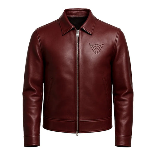 Crimson Apex Leather Shirt