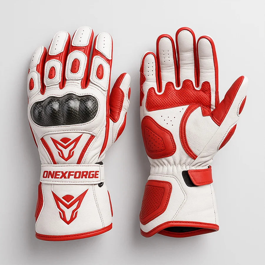 Red Strike White Gloves