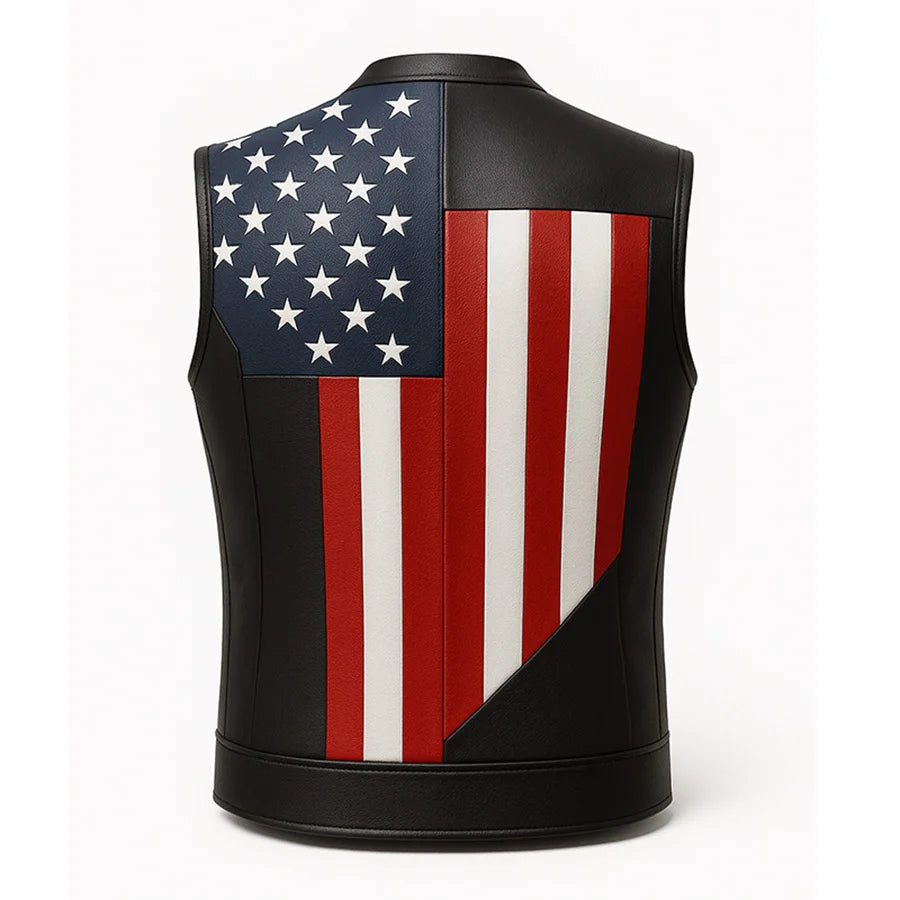 USA Flag Motorcycle Vest