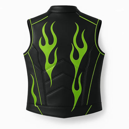 Black Green Flame core Vest