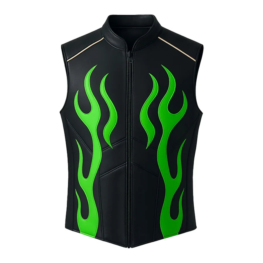 Black Green Flame core Vest