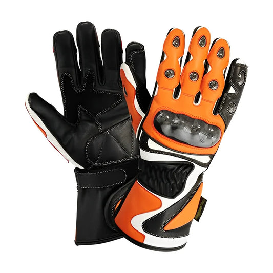 1X Black & Orange Motorcycle Gloves