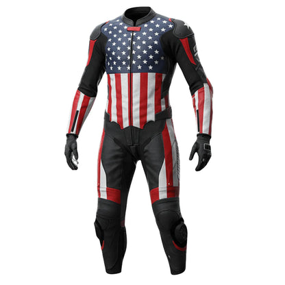 Patriotic Motorcycle Racing Suit