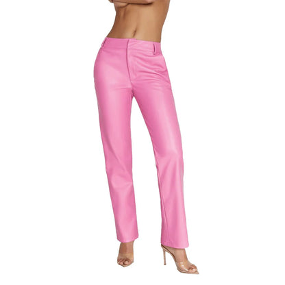 Premium Quality Ladies Pink Leather Pant