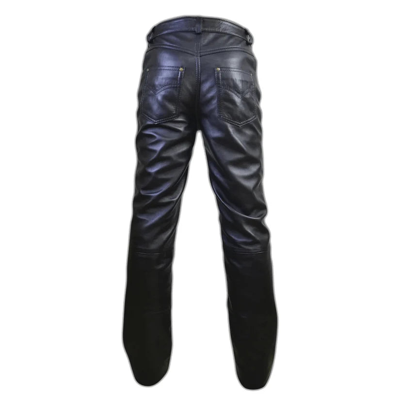 Black leather pants on a white background