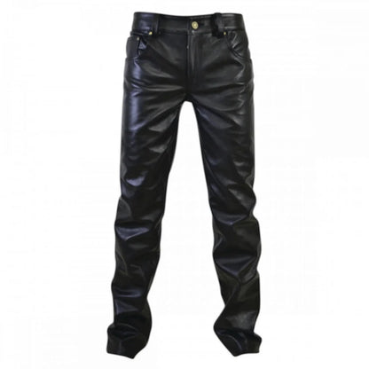 Black leather pants on a white background