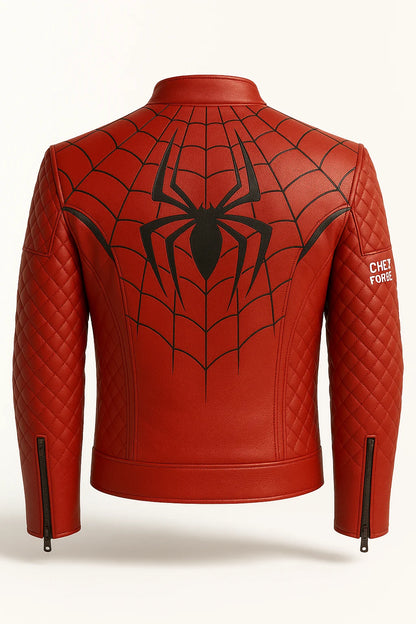 Spiderman Quilted Leather Jacket